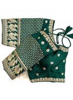 Cobra Silk Green Traditional Wear Embroidery Work Blouse